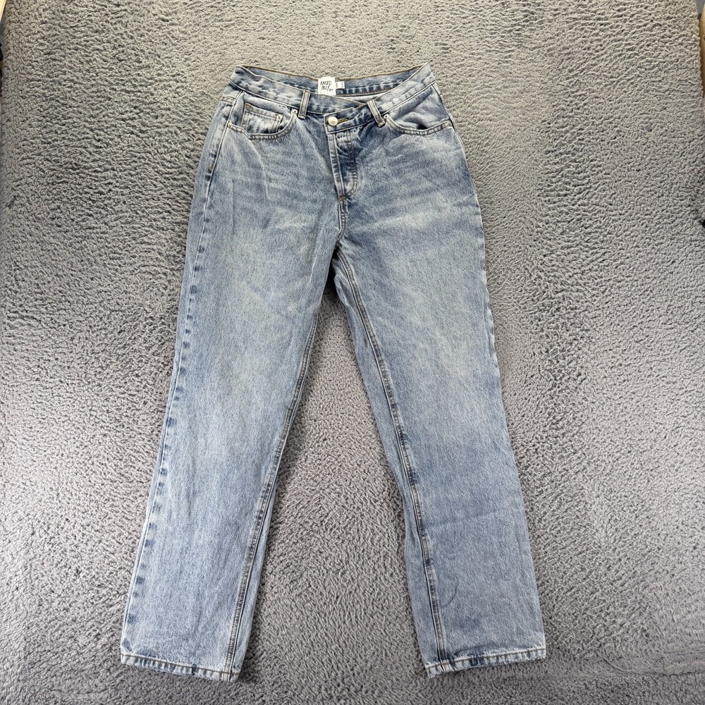 Princess Polly XX Jeans Womens 6 Blue Cotton Denim Straight Faded Button-Fly